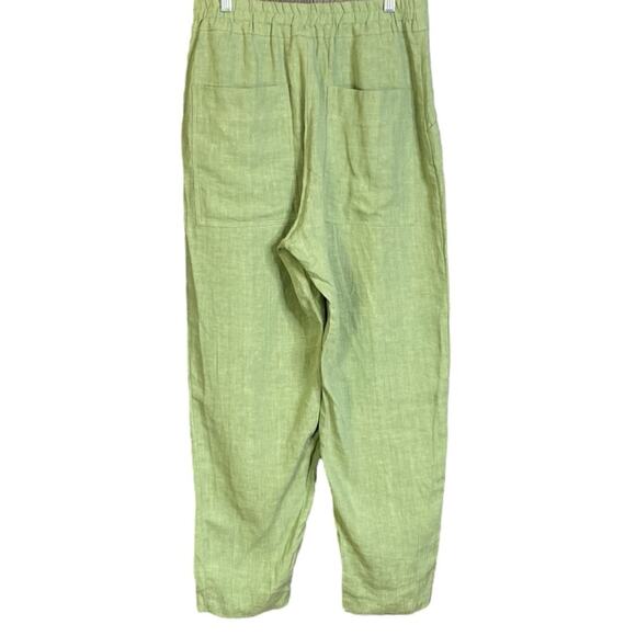 Eve Gravel Devi Linen Pants in Mint/Sauge - Picture 3 of 5